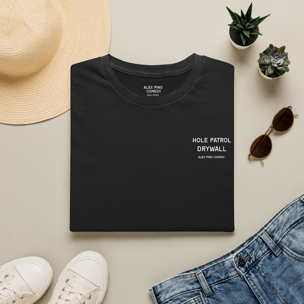 Hole Patrol Drywall T-Shirt | Minimal Construction Text Tee