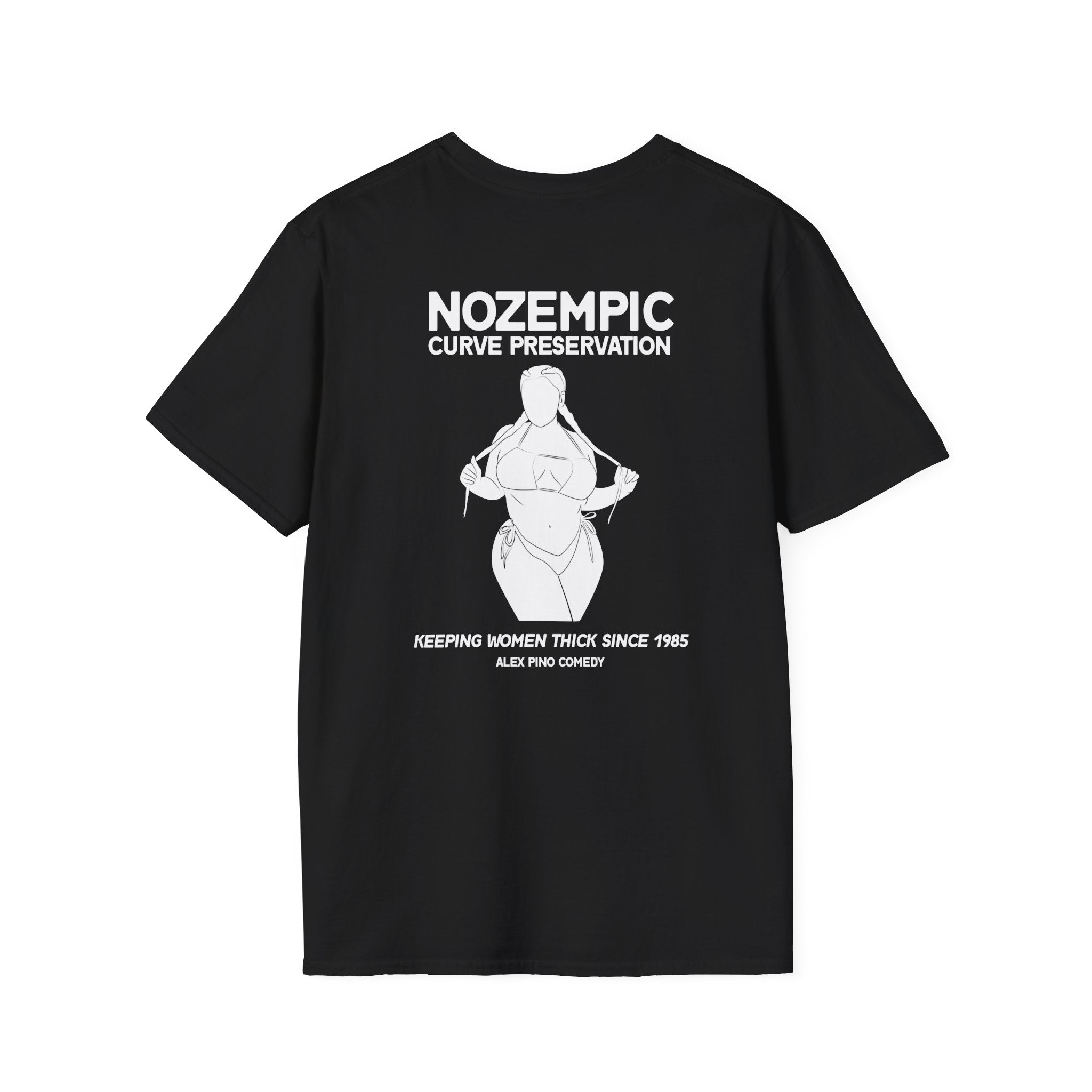 Nozempic Funny Gym T-Shirt — 'Curve Population' Minimal Pocket Design