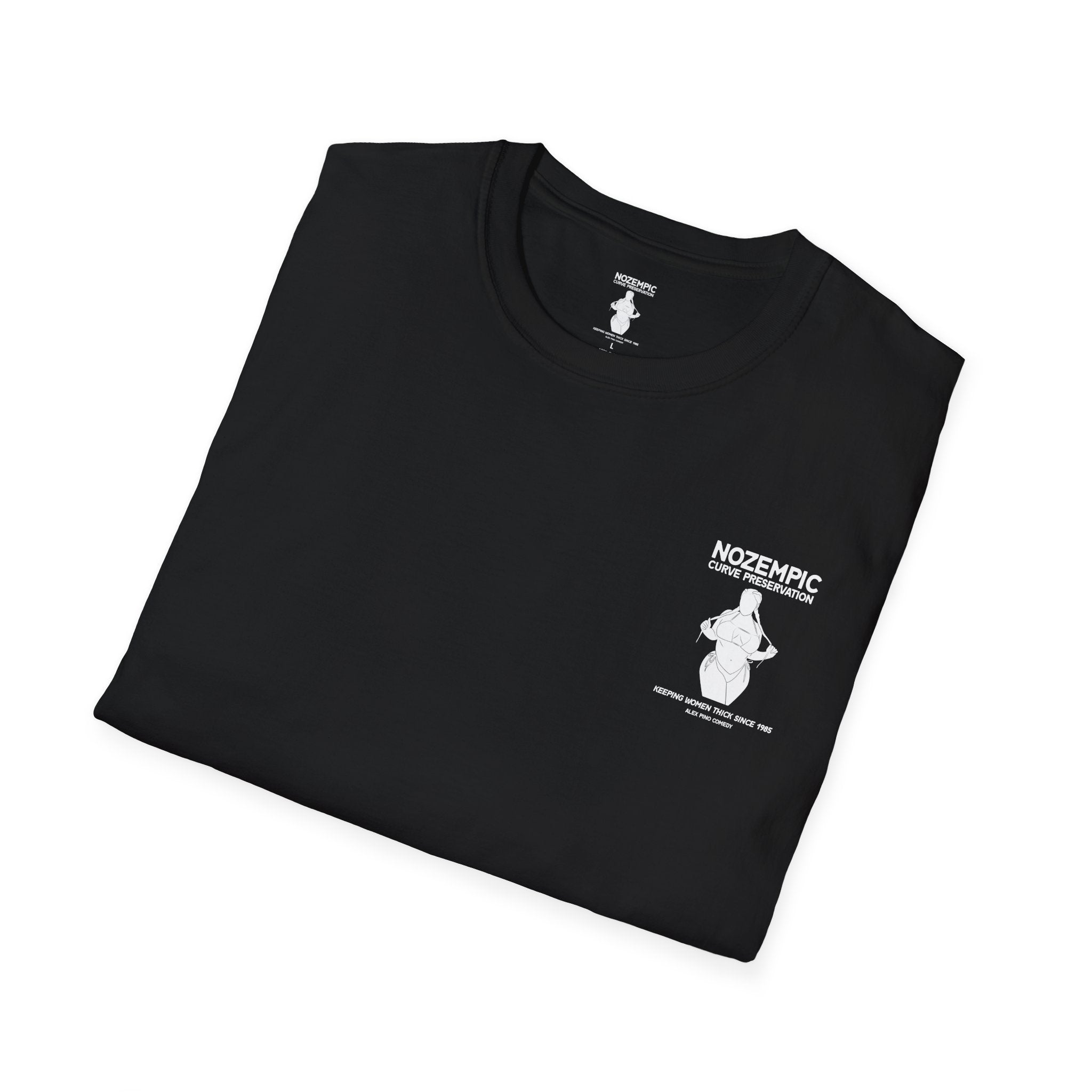 Nozempic Funny Gym T-Shirt — 'Curve Population' Minimal Pocket Design