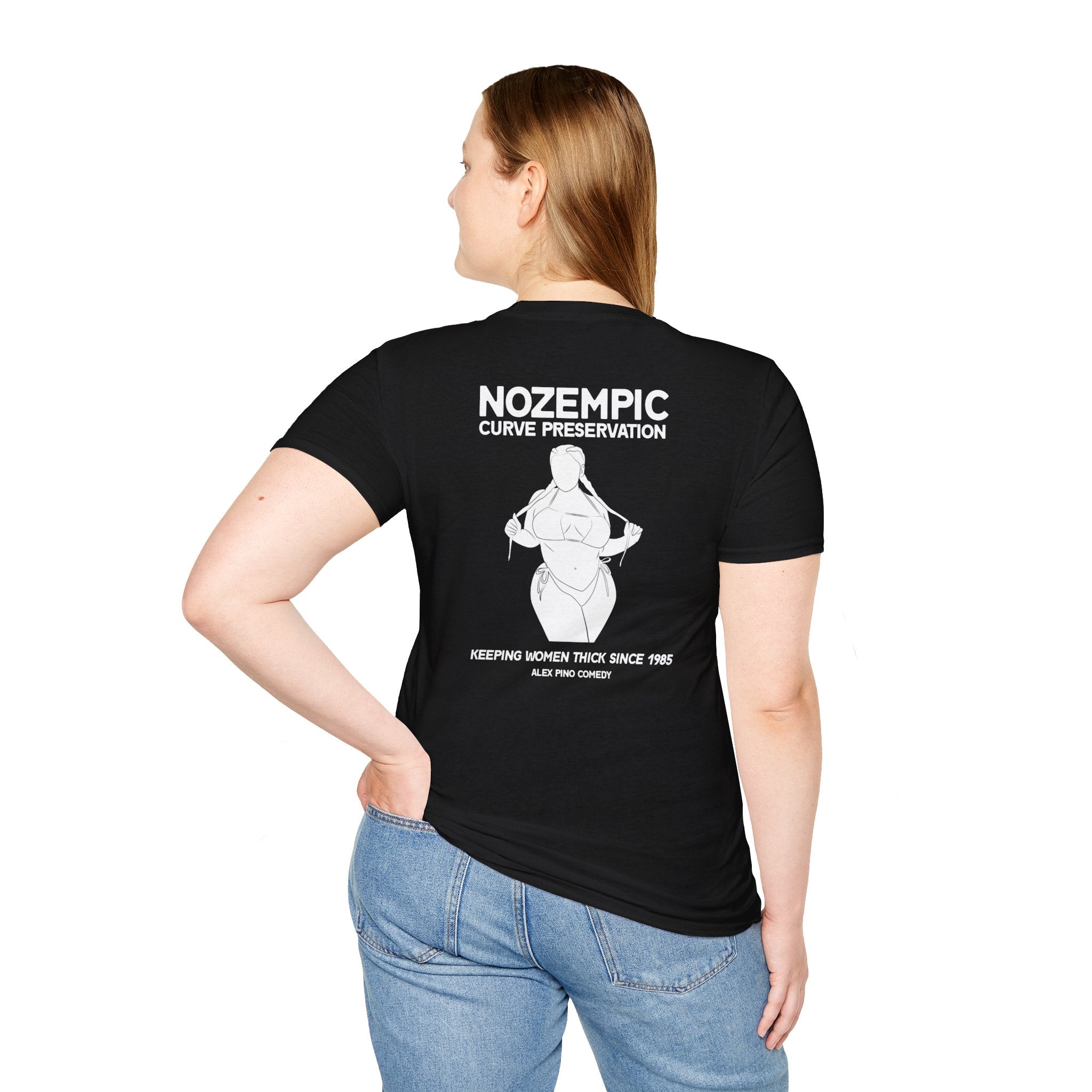 Nozempic Funny Gym T-Shirt — 'Curve Population' Minimal Pocket Design