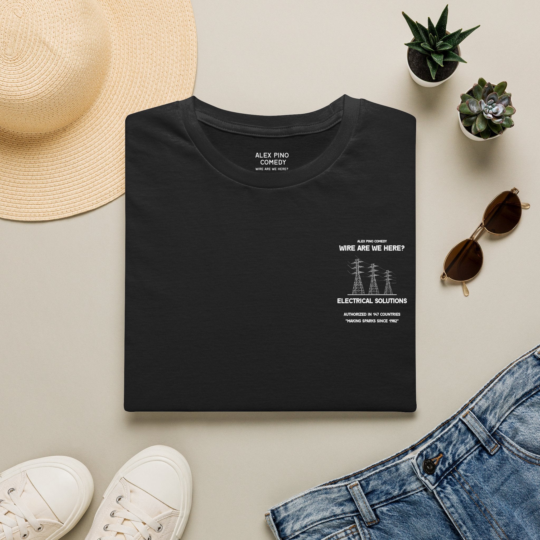 Wire Are We Here? Electrical Solutions T-Shirt | Utility Tower Design