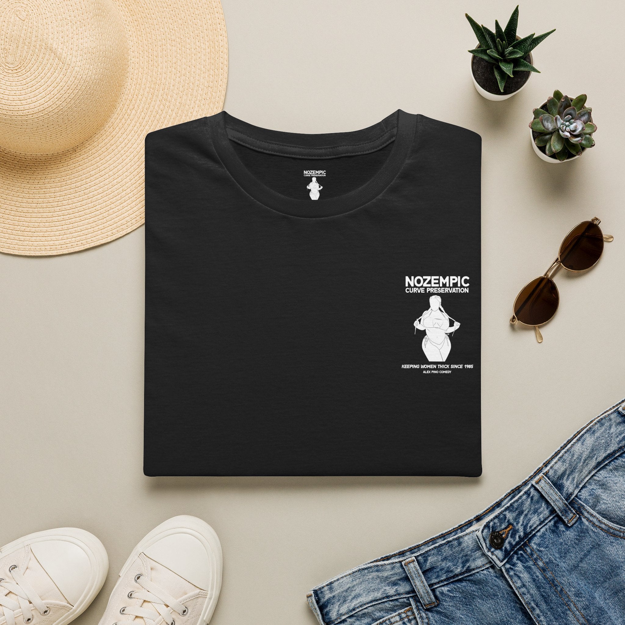 Nozempic Funny Gym T-Shirt — 'Curve Population' Minimal Pocket Design