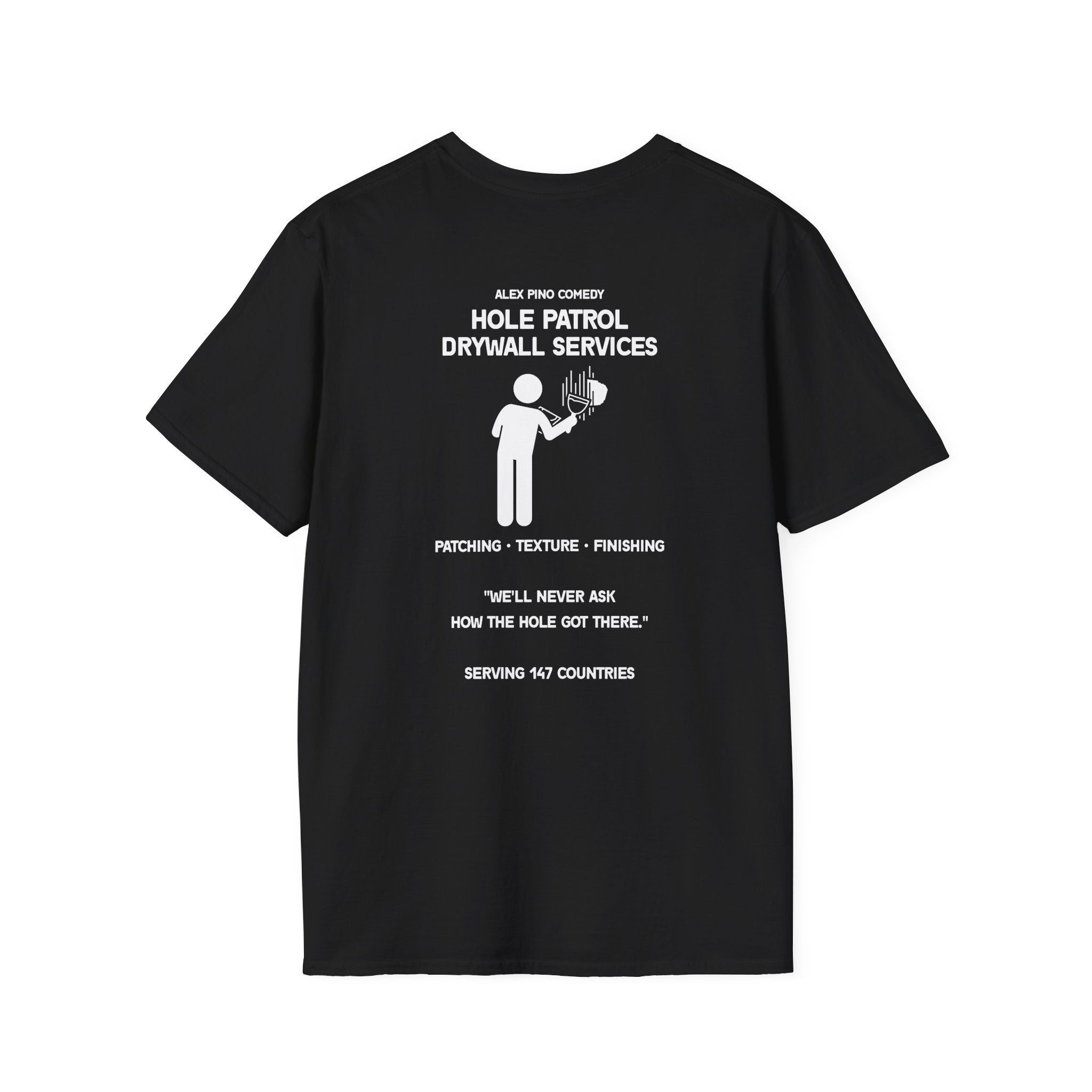 Hole Patrol Drywall T-Shirt | Minimal Construction Text Tee