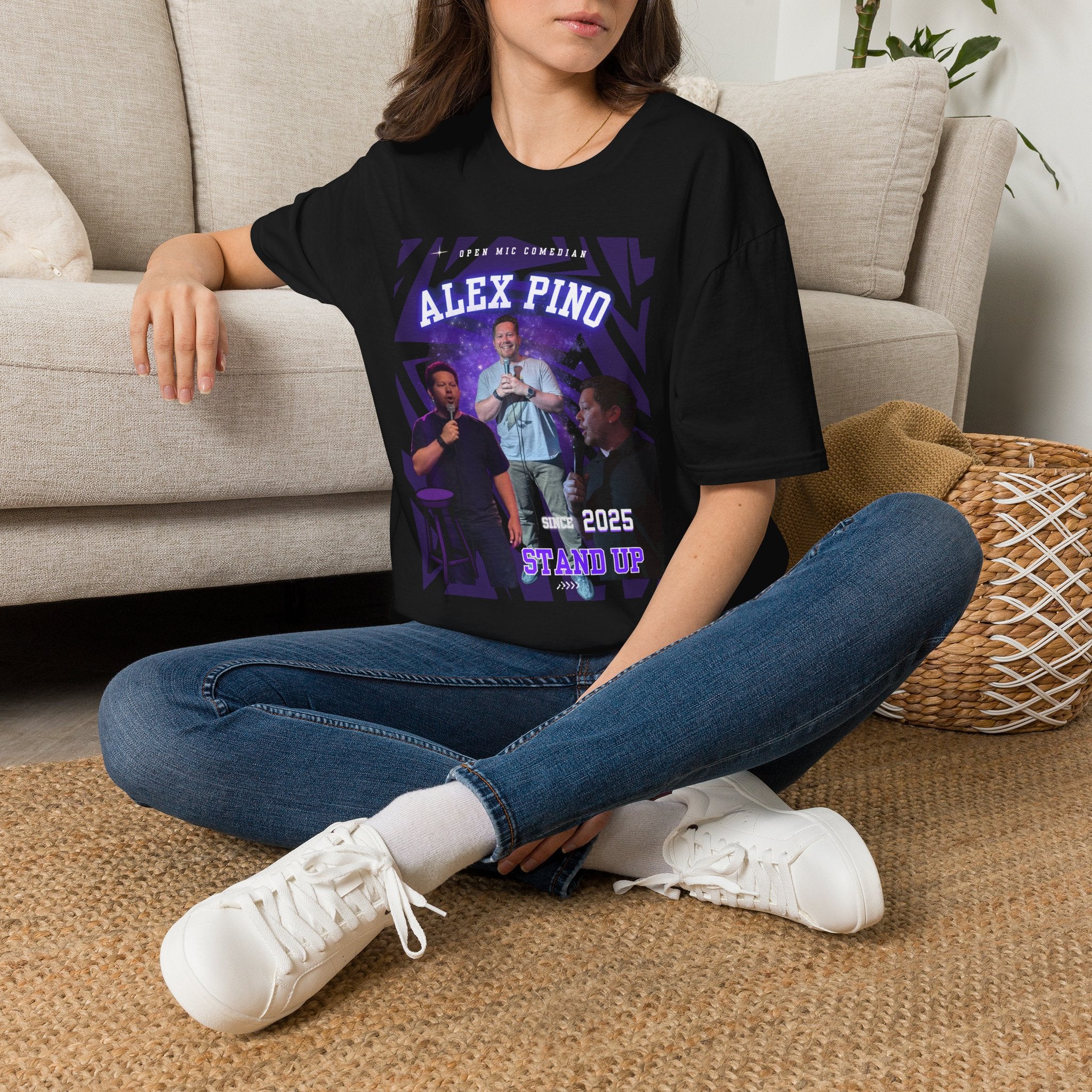 Alex Pino stand up comedy T-Shirt | Open Mic Comedian 2025